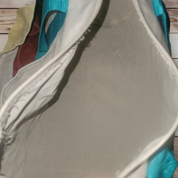 HAWAII WORLD - Vintage UNITED AIRLINES White Teal Strap Carry-On Duffle Bag - Picture 6 of 12